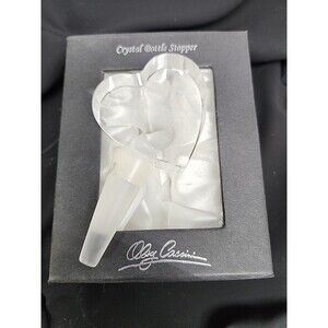 OLEG CASSINI Orig Box  Heart valentines day Crystal Bottle Stopper